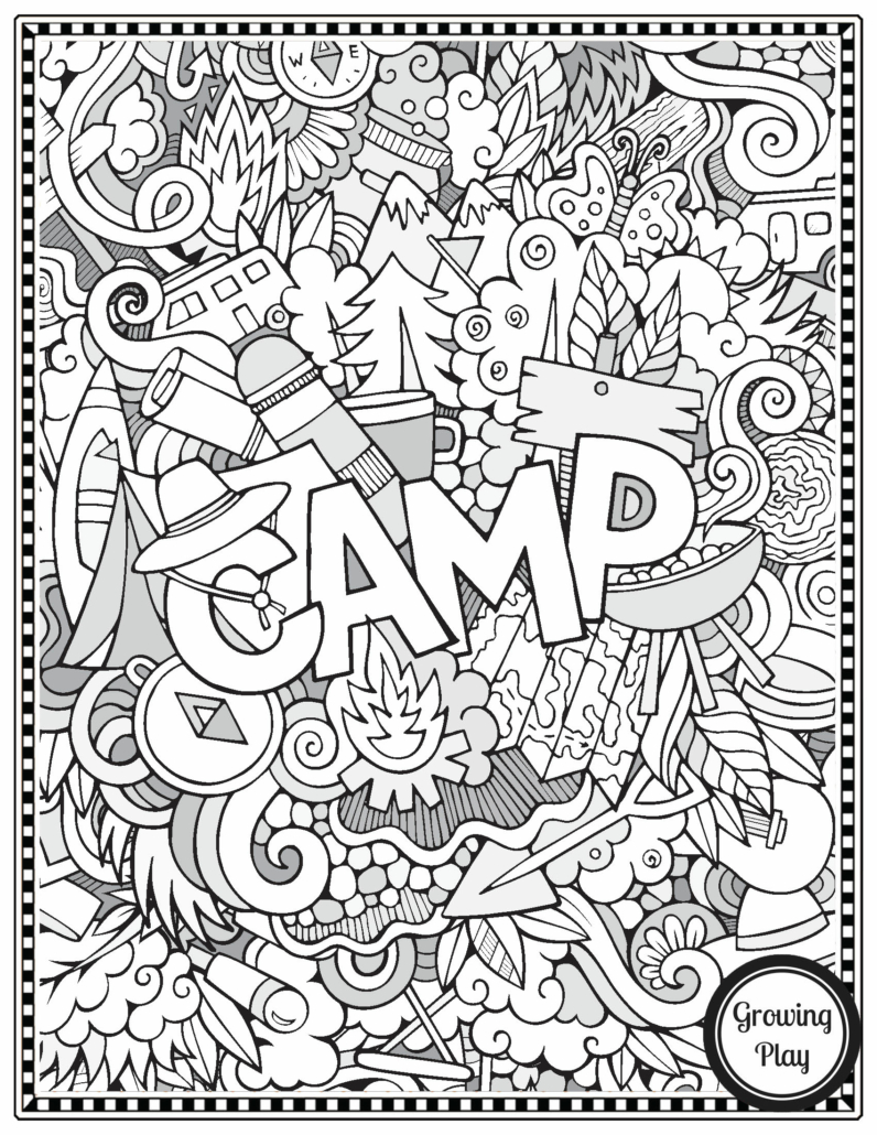 Free camping coloring pages