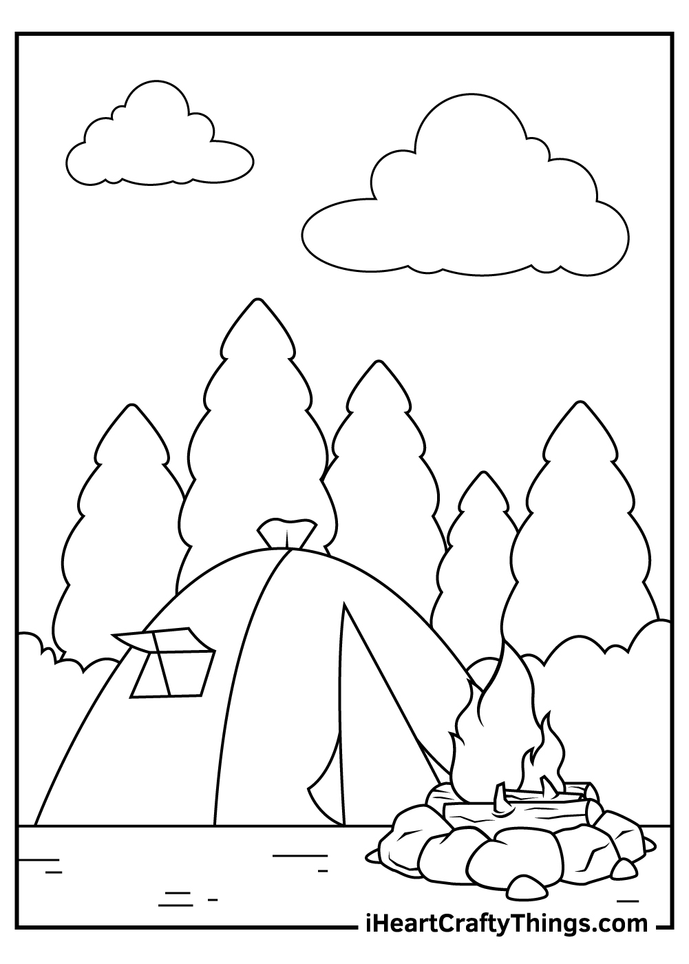 Camping coloring pages free printables