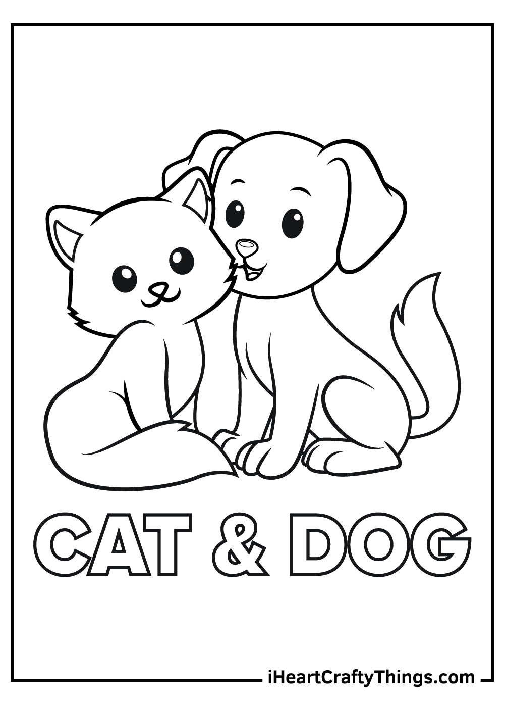 Dog and cat coloring pages free printables