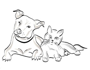 Free dog and cats coloring page by the harstad collection tpt