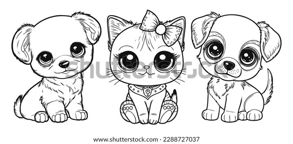 Thousand coloring pages dogs cats royalty