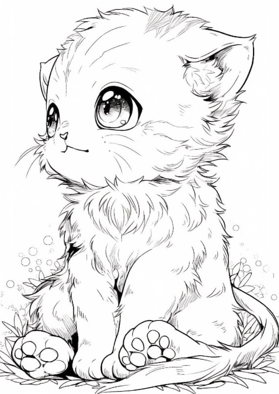 Coloring page for child baby cat