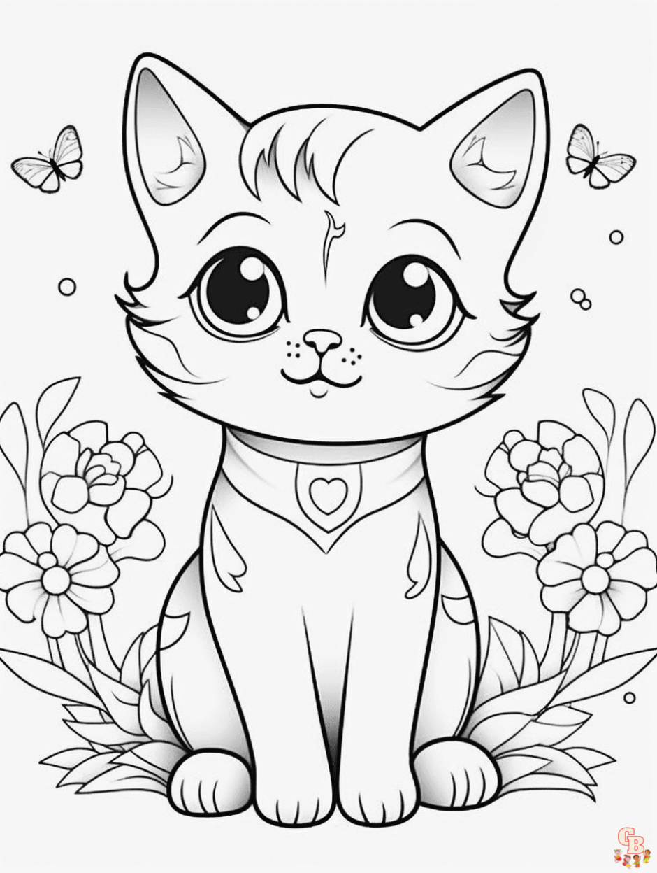 Easy cats coloring pages for kids unleash creativity and f