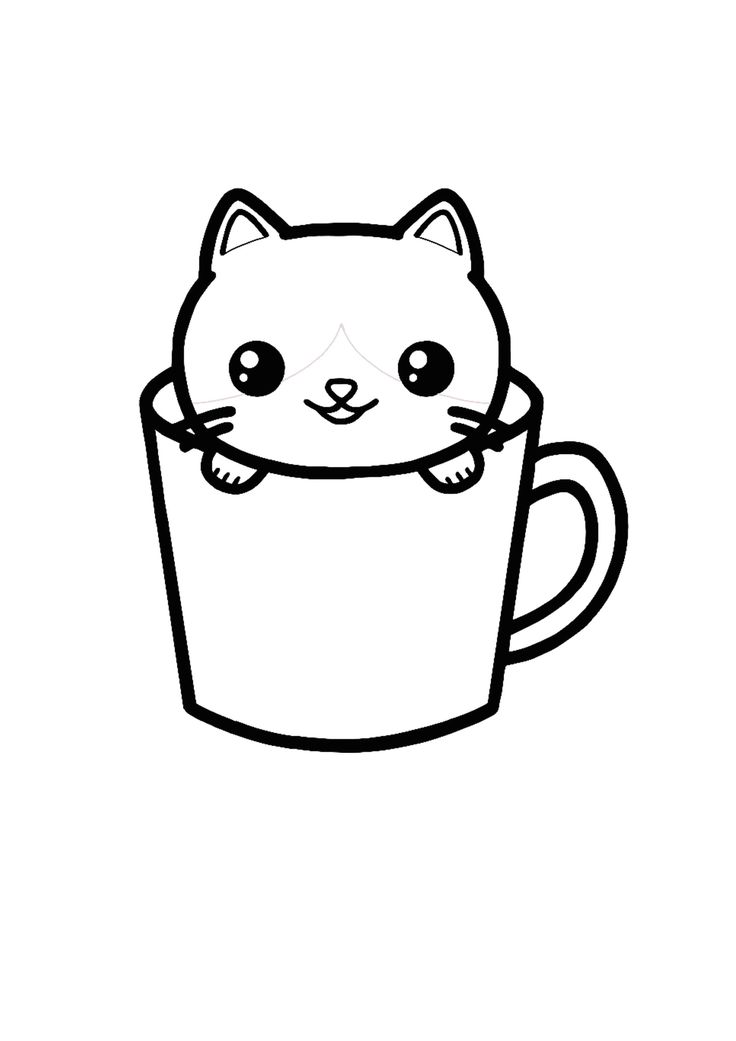 Kawaii cat teacup coloring page cat coloring page kitty coloring cat colors