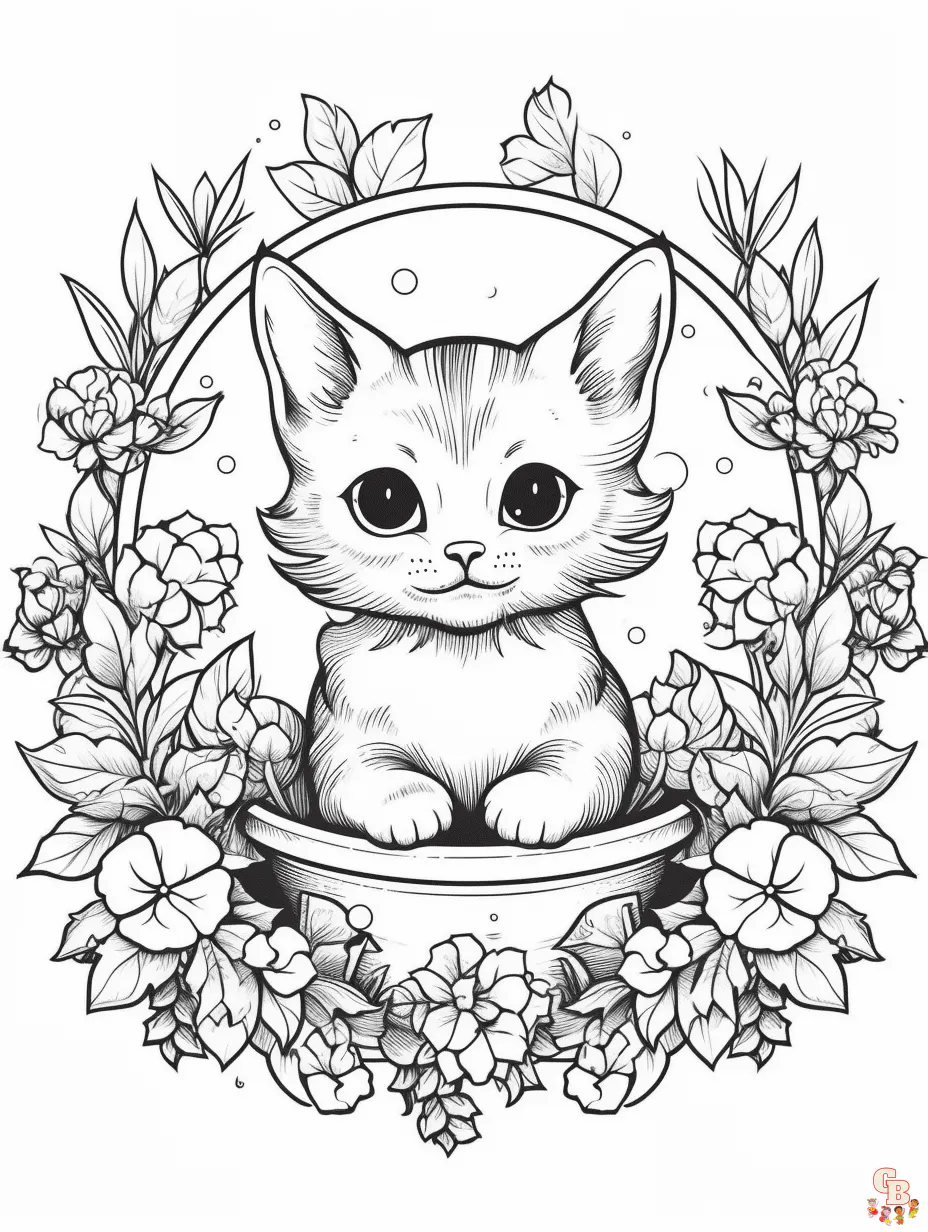 Cats coloring pages for kids
