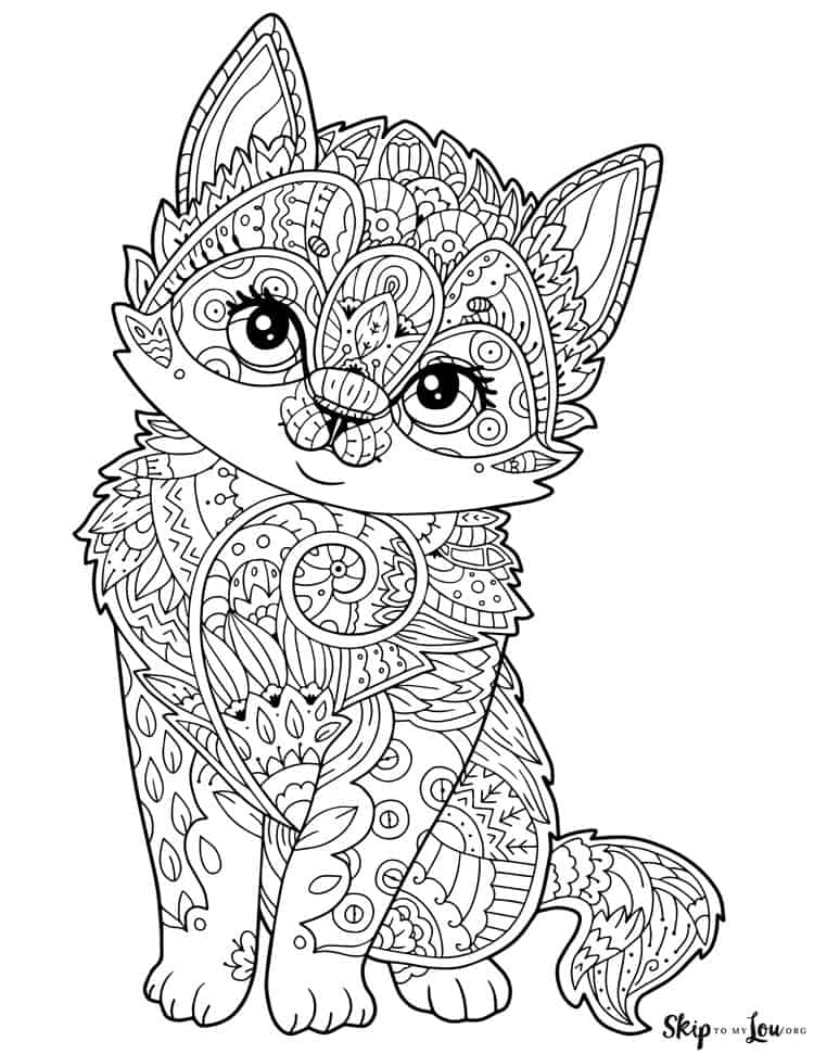 Cat coloring pages skip to my lou