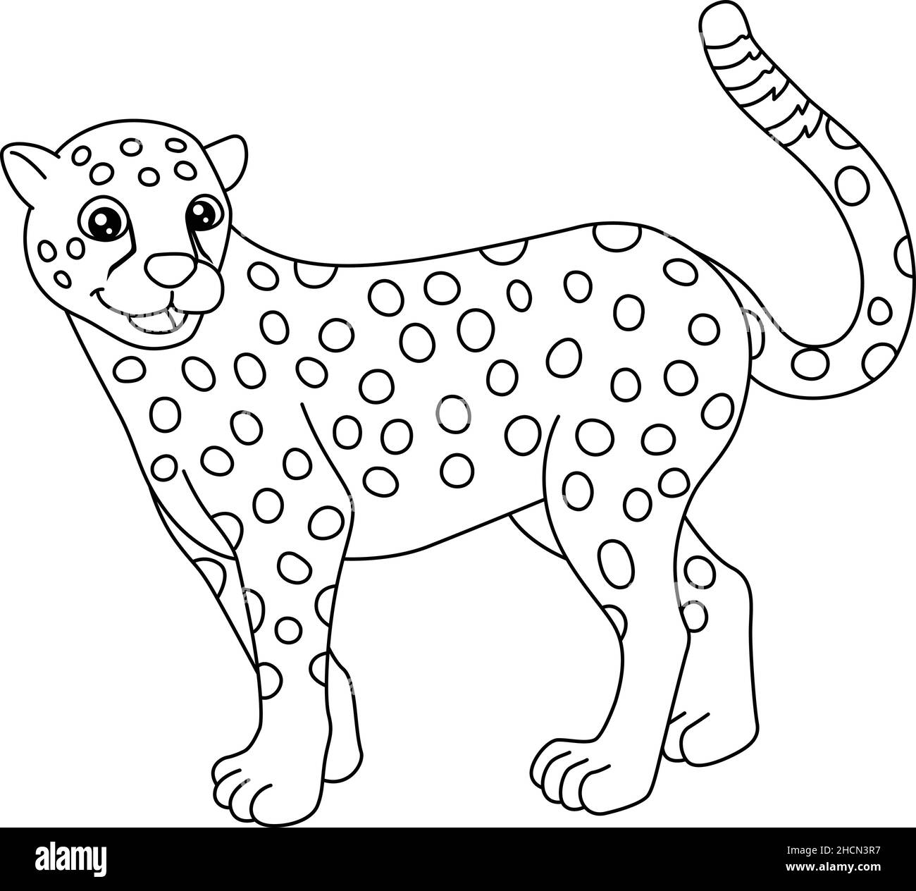 Cheetah coloring page isolated for kids stock vector image art