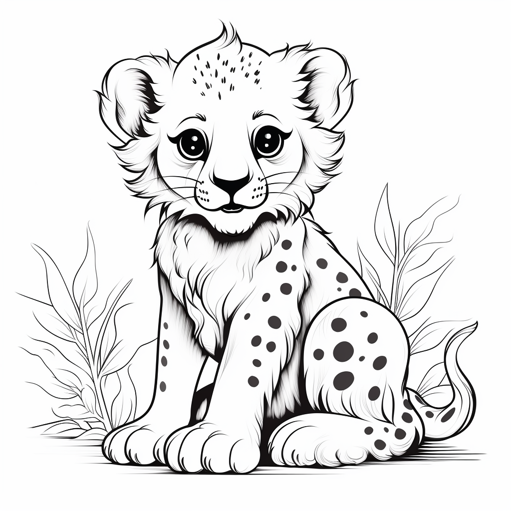 Cheetah printable coloring pages
