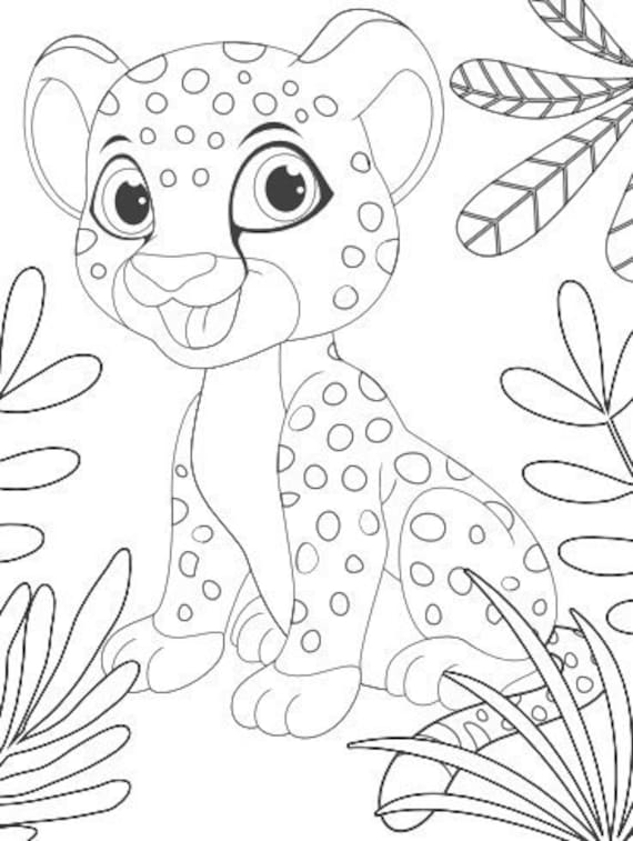 Printable cheetah coloring pages easy fun coloring book