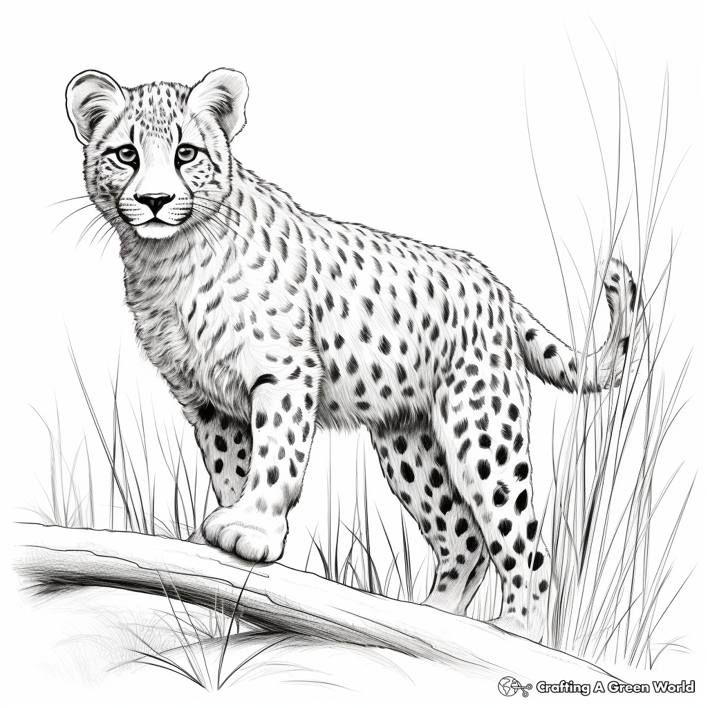 Realistic cheetah coloring pages