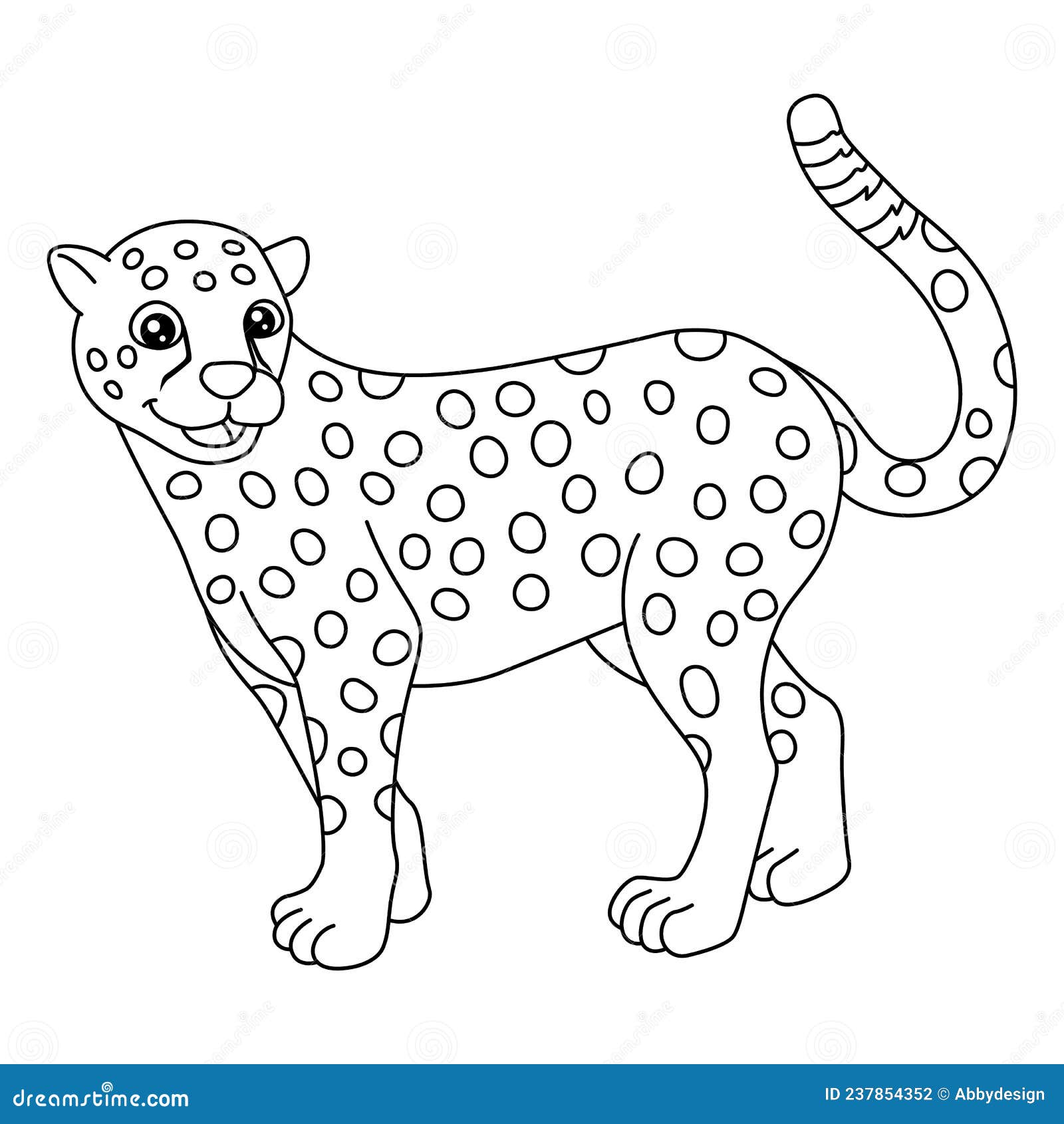 Cheetah coloring page isolated for kids stock vector