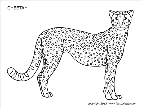 Cheetah free printable templates coloring pages