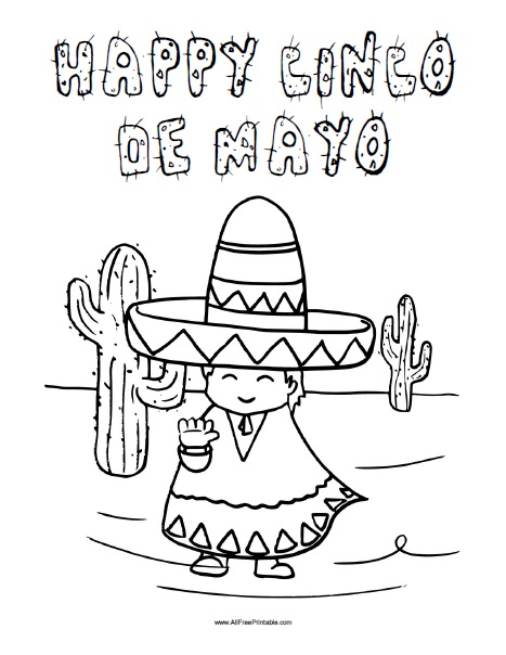 Happy cinco de mayo coloring page â free printable