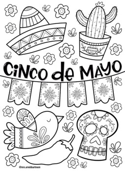 Cinco de mayo coloring page by mrs arnolds art room tpt