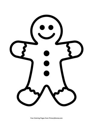 Gingerbread cookie coloring page â free printable pdf from