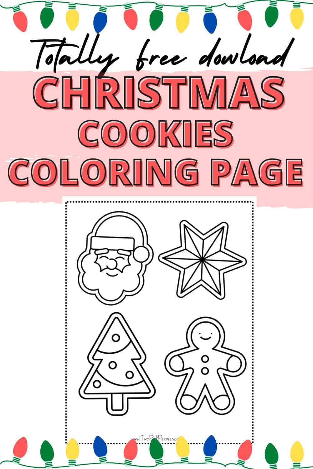 Christmas cookies coloring page totally free instant download