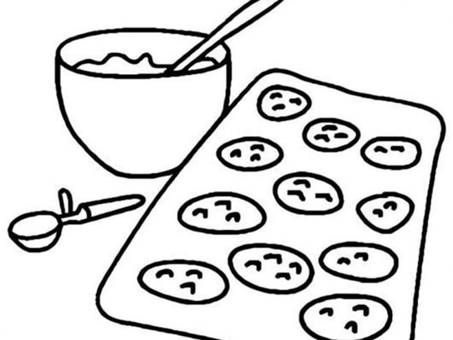 Free easy to print cookie coloring pages