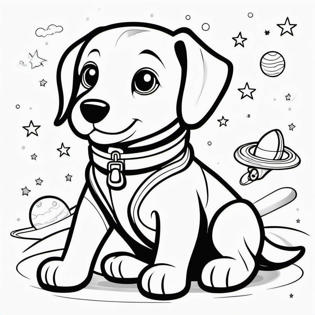 Draw the dog picture needed for coloring without the background color