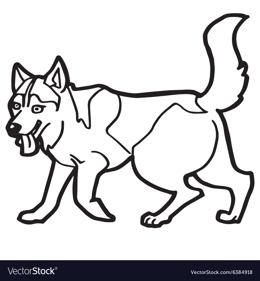 Cartoon dog coloring page royalty free vector image