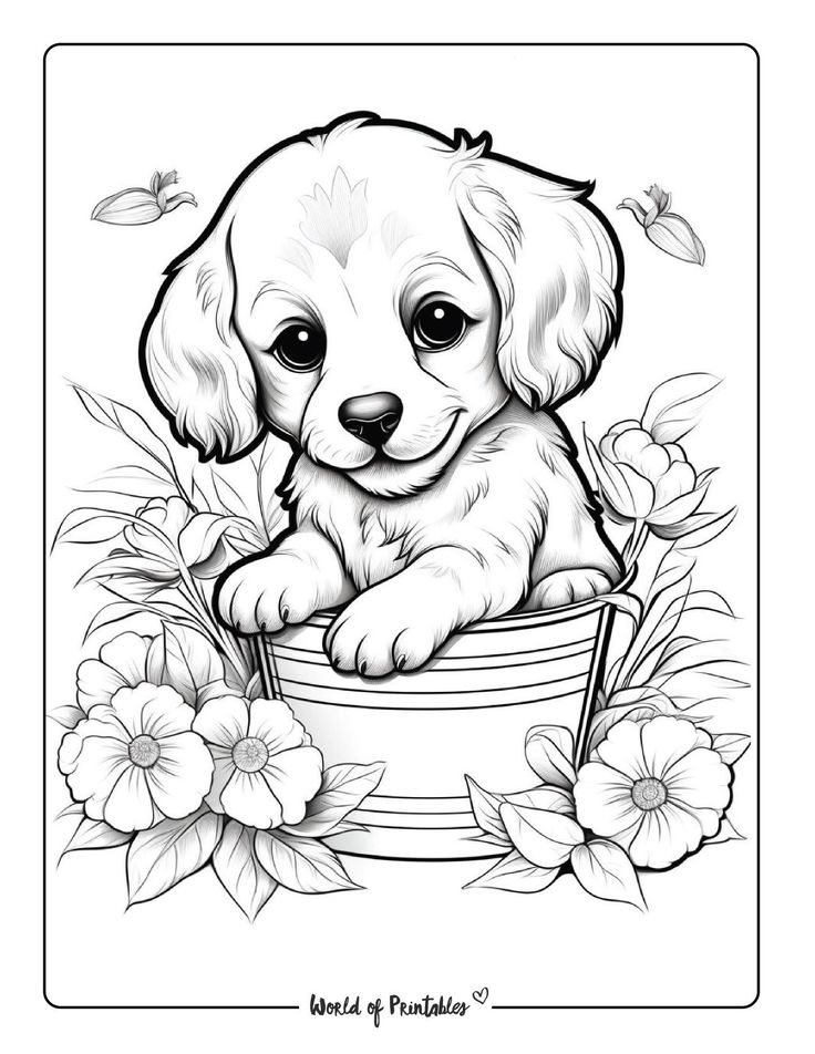 Puppy coloring sheet puppy coloring pages dog coloring book cartoon coloring pages