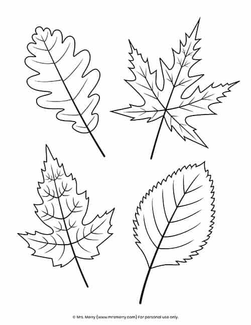 Free printable fall leaves coloring pages mrs merry