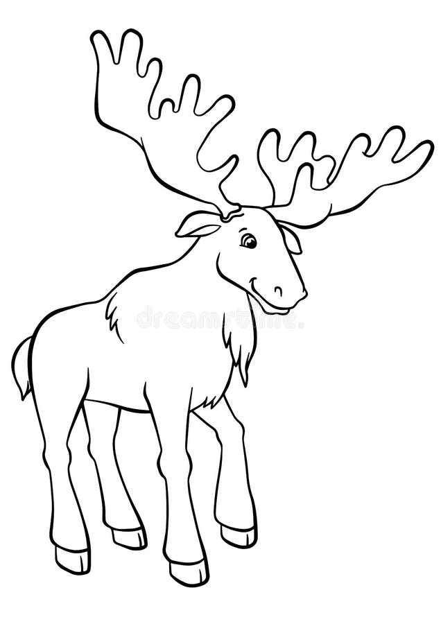 Coloring pages animals cute elk stock vector
