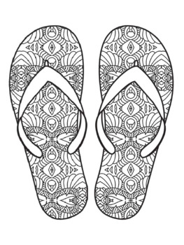Flip flops mindfulness coloring pages mindfulness activities summer activity