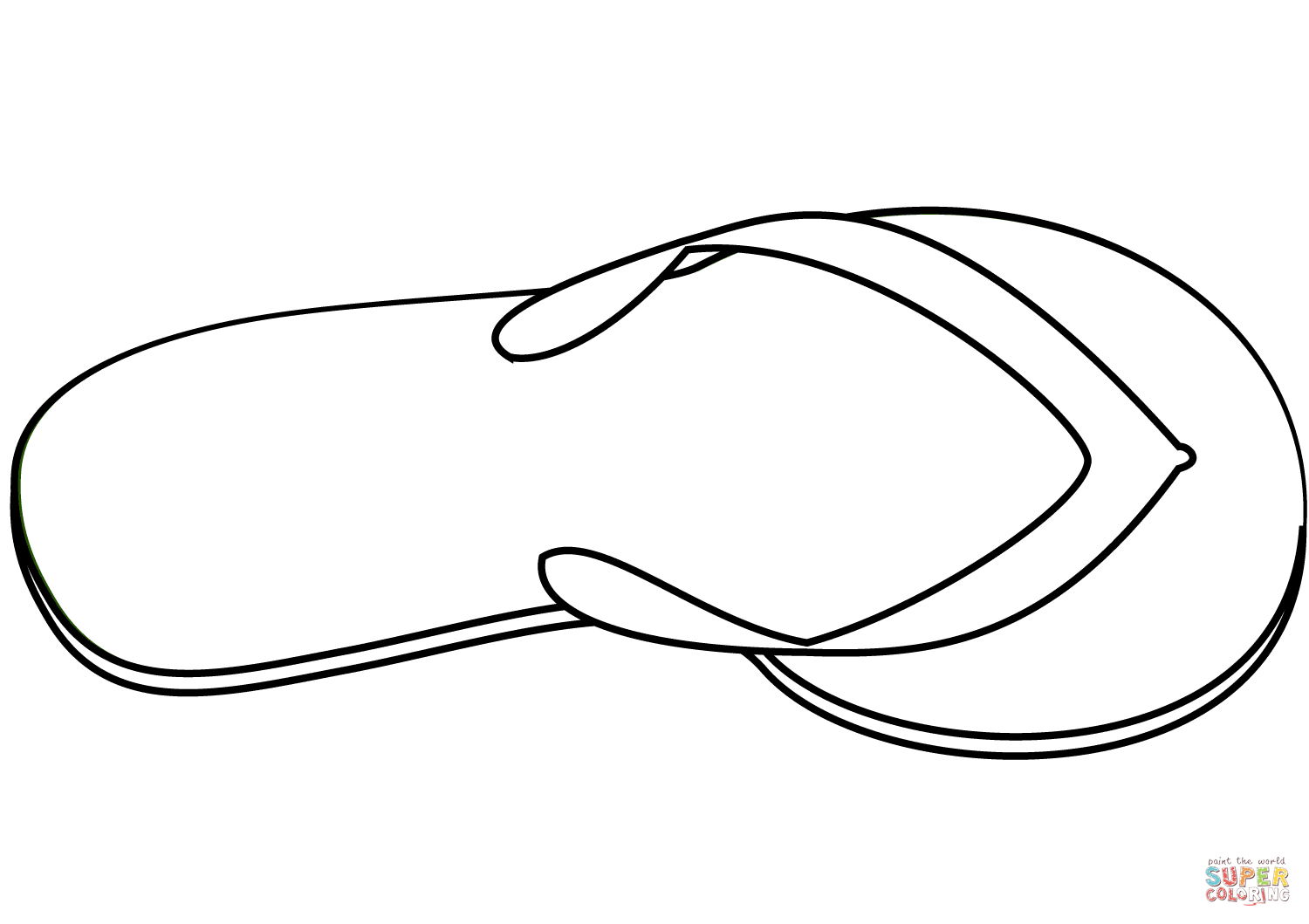 Flip flop coloring page free printable coloring pages
