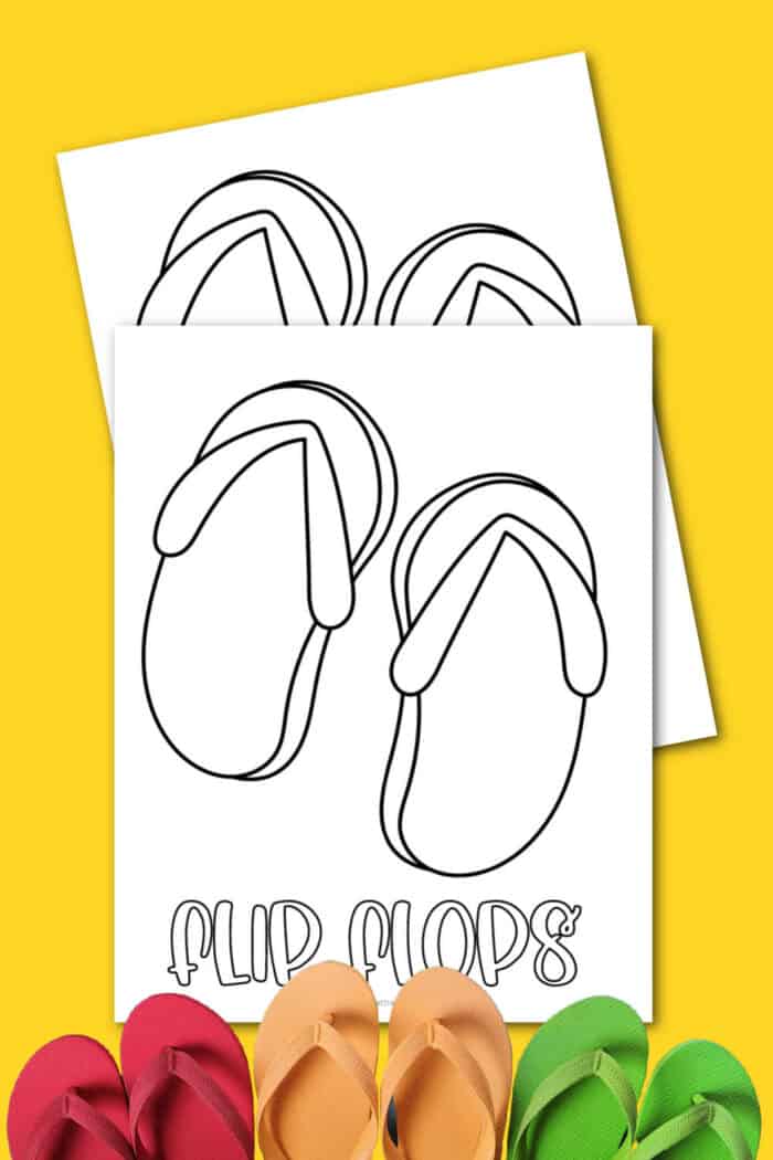 Free flip flop coloring page