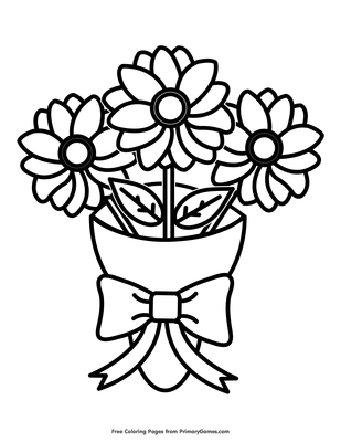 Flower bouquet coloring page â free printable pdf from