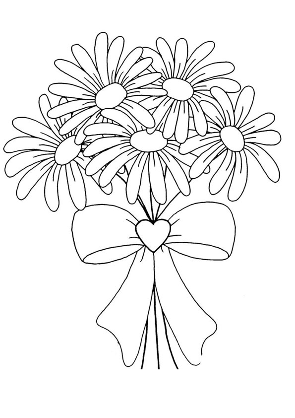 Coloring pages free printable flower bouquet coloring pages