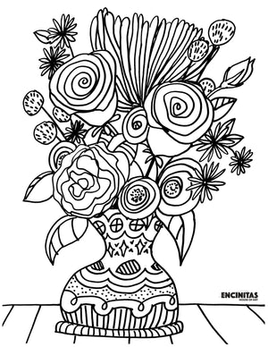 Flower bouquet coloring page â encinitas house of art