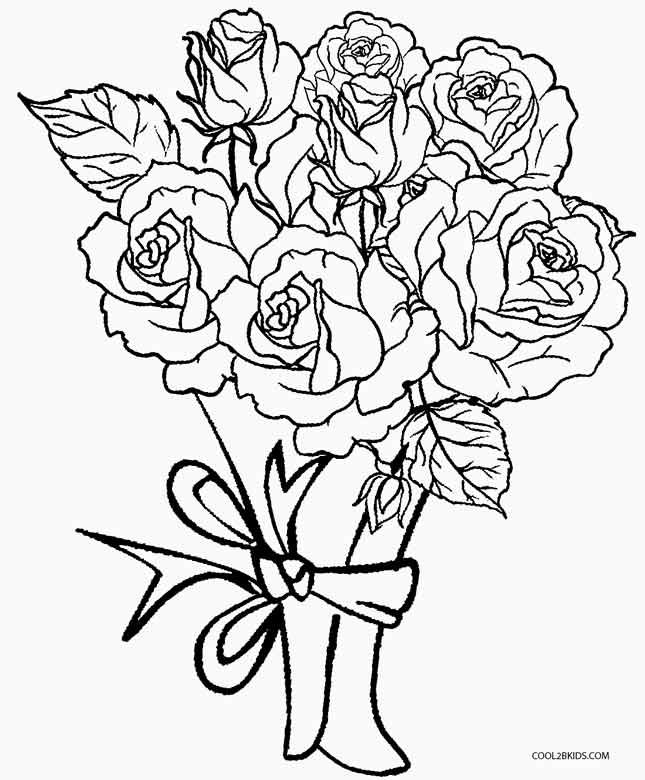 Printable rose coloring pages for kids coolbkids rose coloring pages flower coloring pages coloring pages