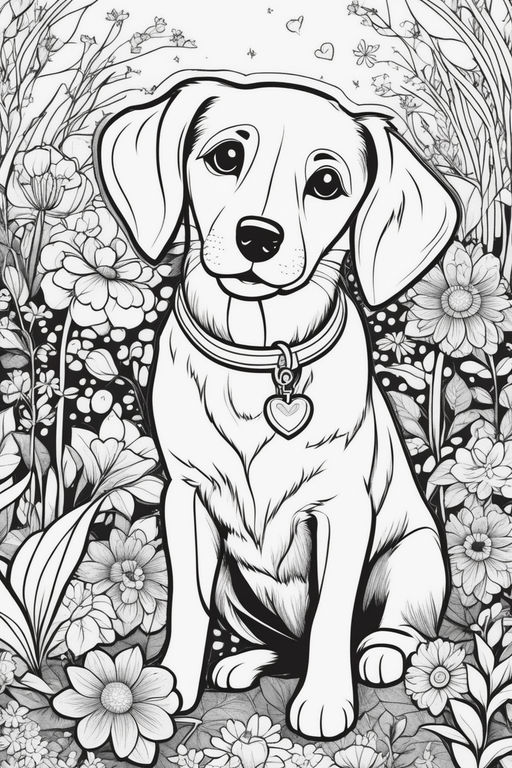 Year old girl in the woods with white hair portrait coloring page grayscale creative