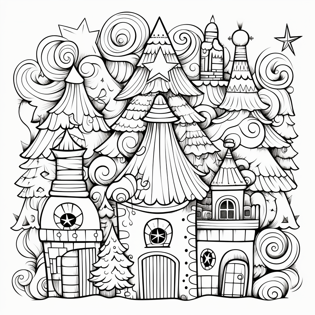 Coloring pages christmas doodle