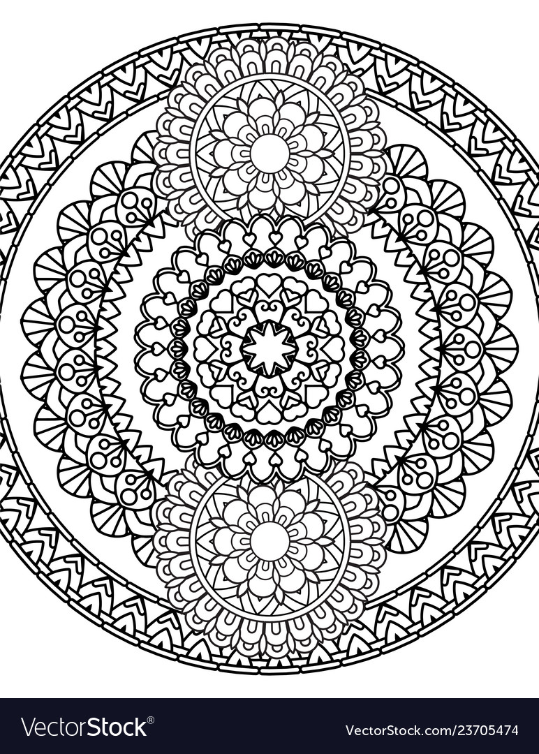 Mandala adult coloring pages royalty free vector image