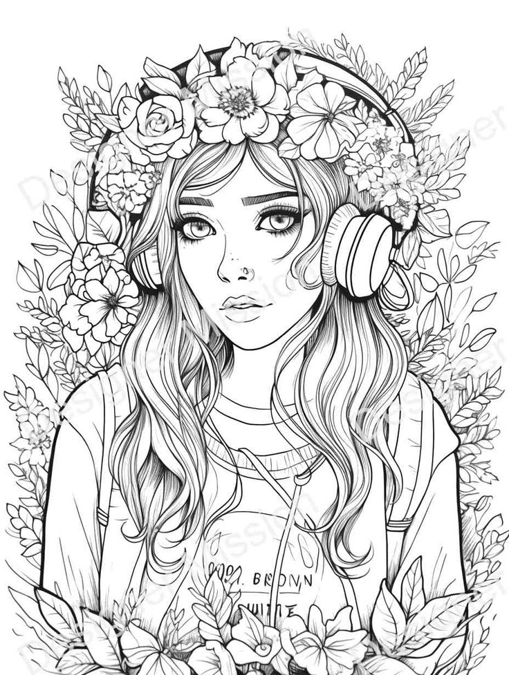 Aesthetic coloring page for adults