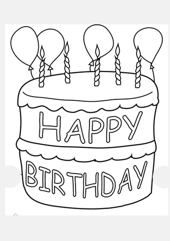 Coloring pages happy birthday cake coloring pages for kids