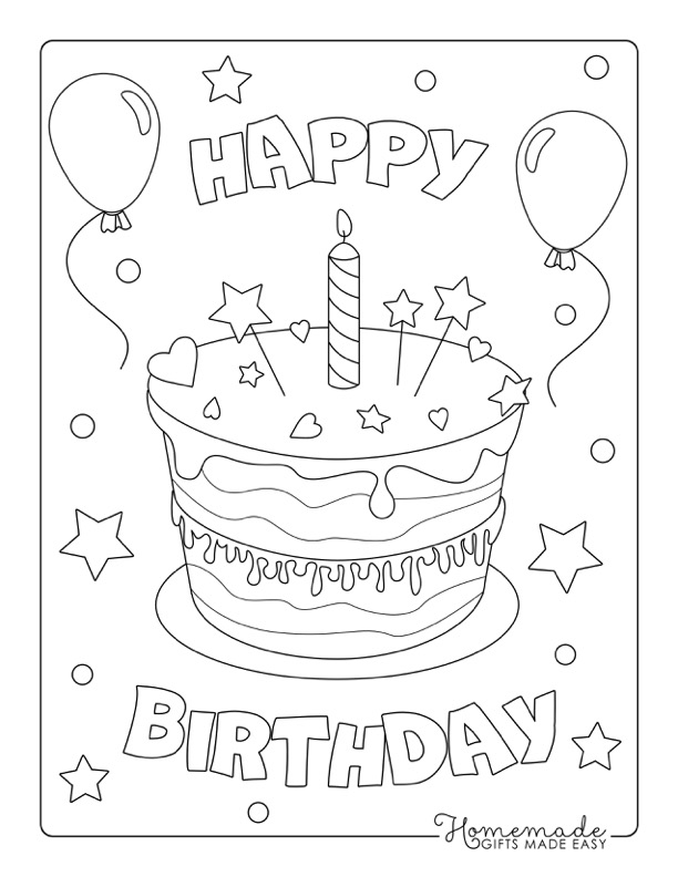Free happy birthday coloring pages for kids