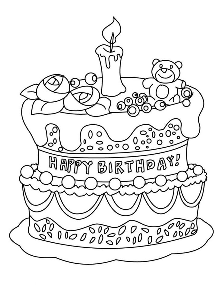 Free printable birthday cake coloring pages for kids kinderfarben ausmalbilder kostenlose ausmalbilder