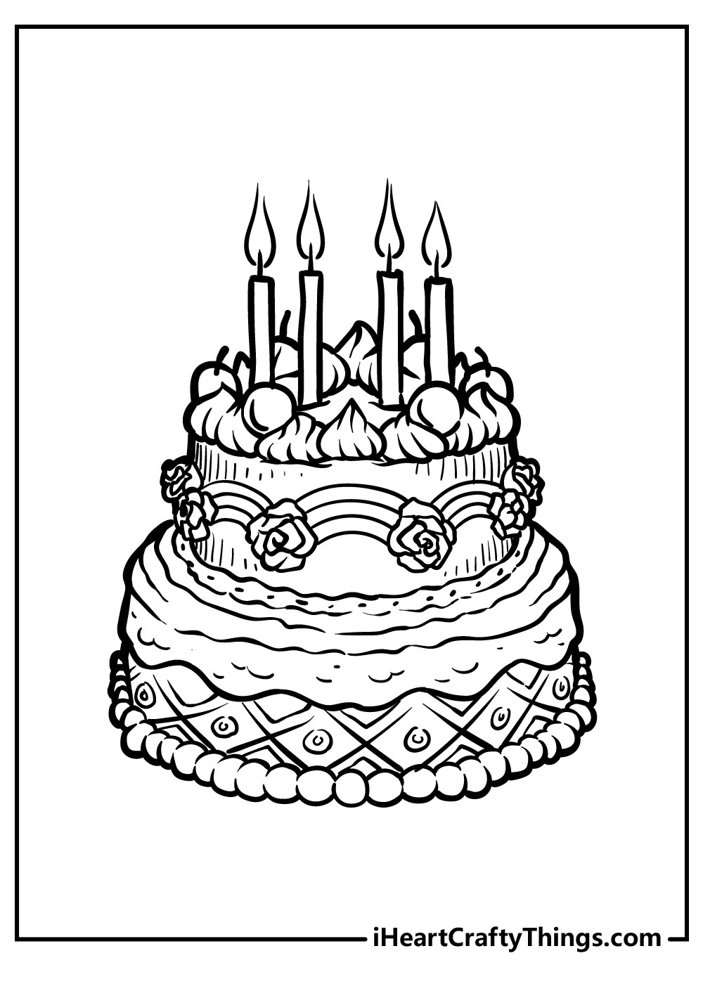 Cake coloring pages free printables
