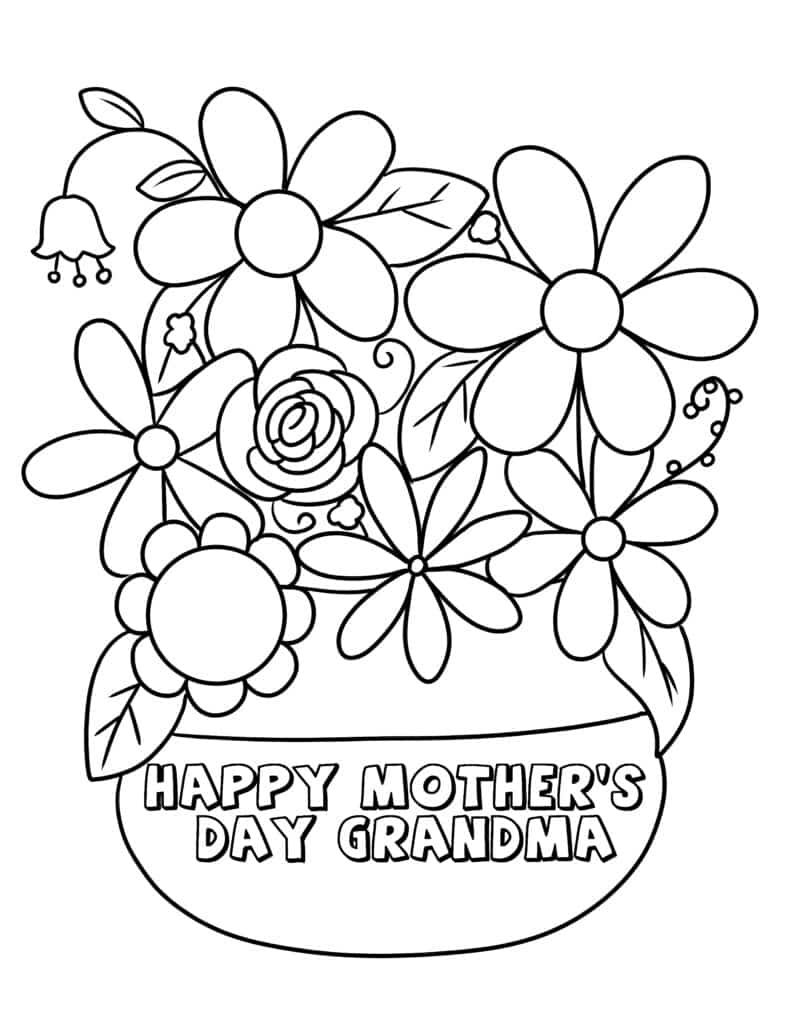 Happy mothers day grandma coloring pages