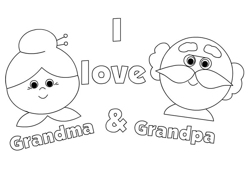 Grandparents day coloring pages