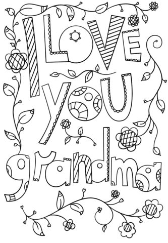 Coloring pages i love you grandma coloring pages