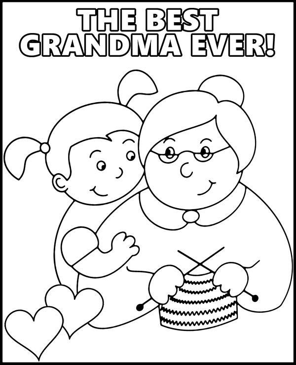 The best grandma coloring page printable