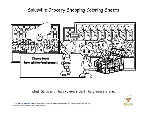 Chef solus grocery store fun coloring sheet