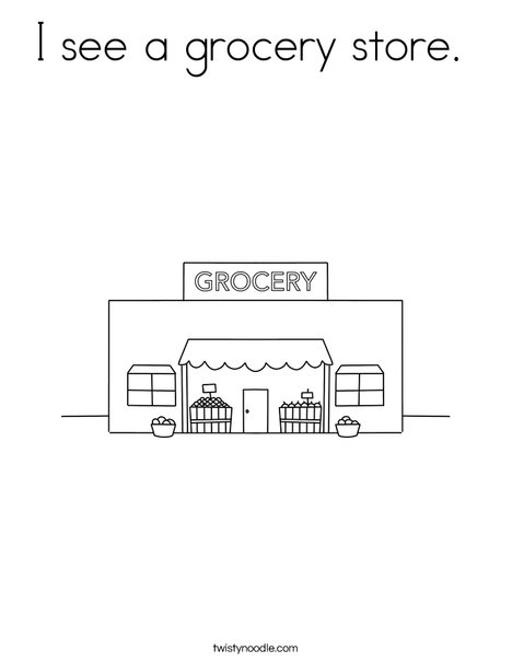I see a grocery store coloring page