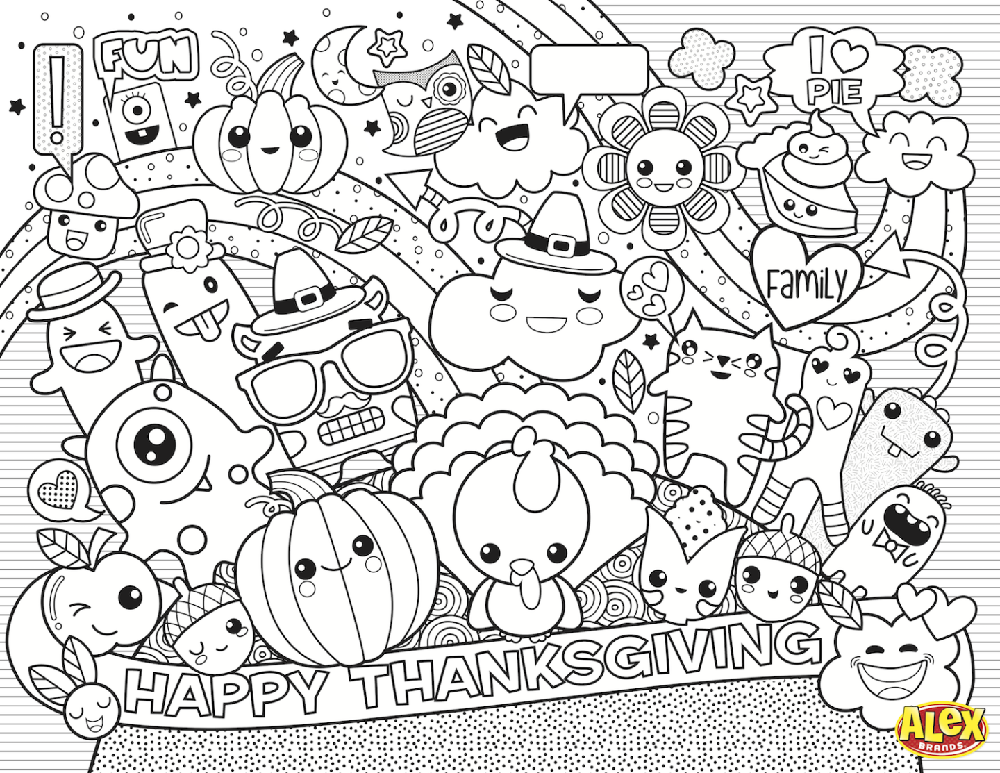 Thanksgiving coloring pages to print for kids