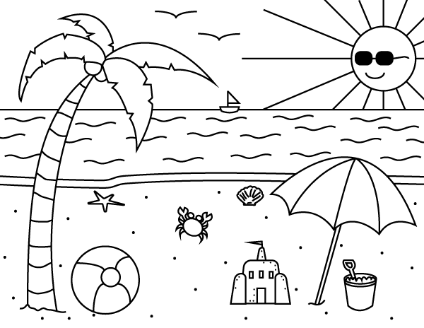 Printable summer coloring page