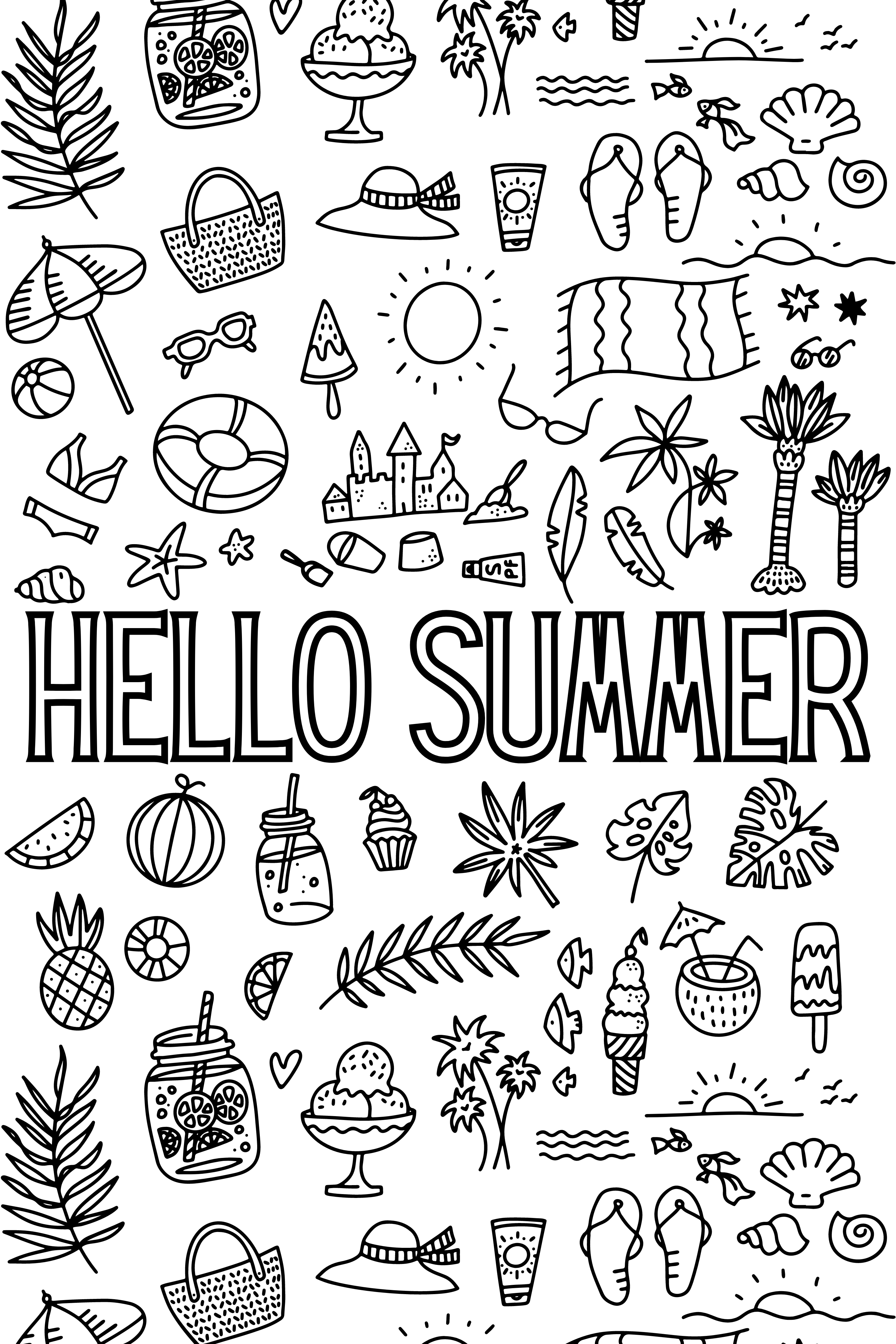 Summer coloring page digital â apparently teaching shop